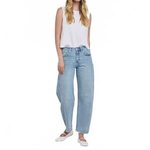 NEW LOVERVET high rise barrel jean in blue